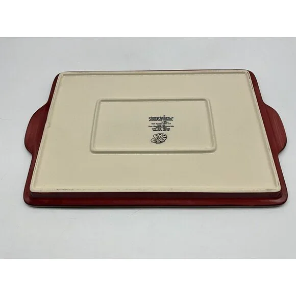 Temp-Tations Cranberry Floral Lace Serving Tray 14 x 9.5 Serveware Cottagecore - Picture 14 of 16